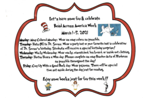Read Across America Week, March 1 - 5, 2021