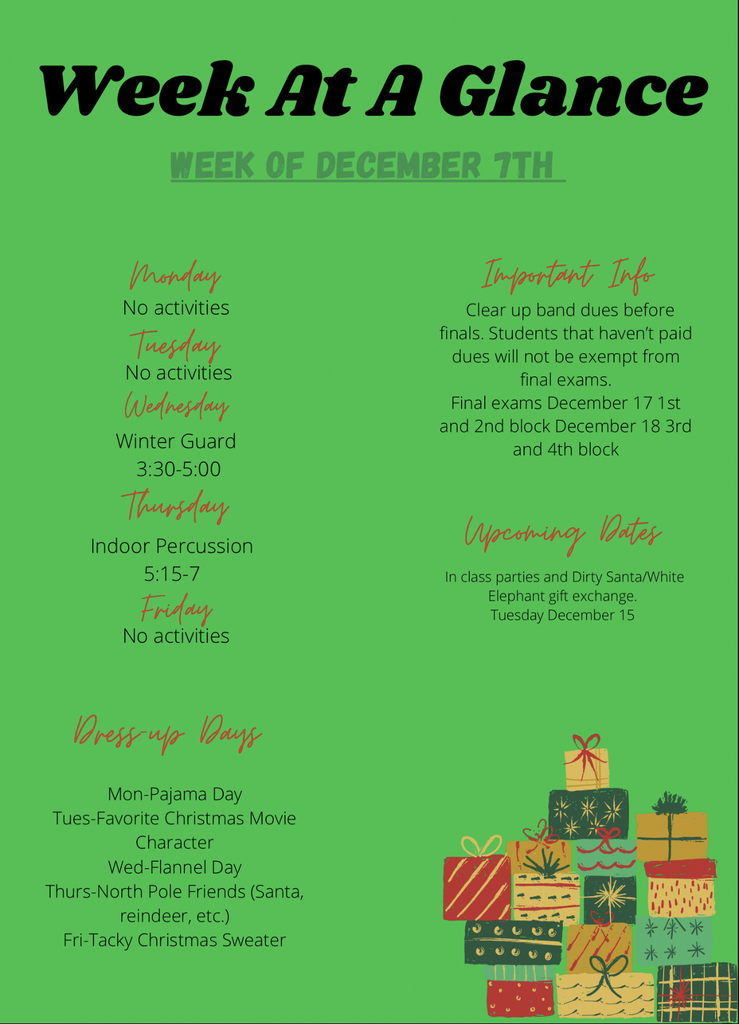Week at a Glance 12/7