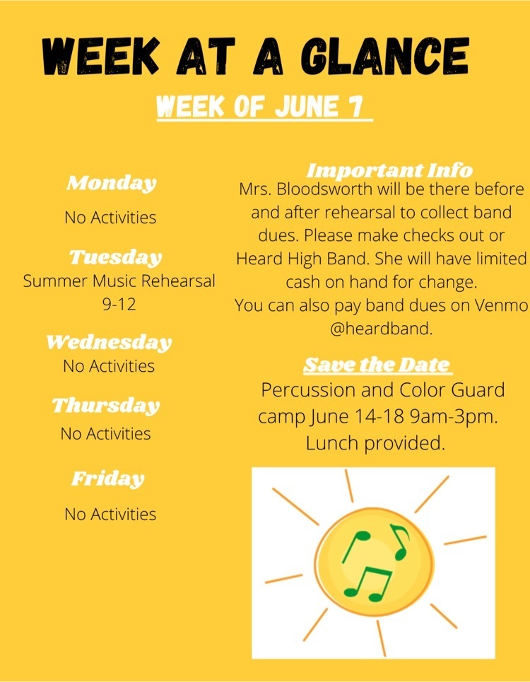 Week at a glance 6/7