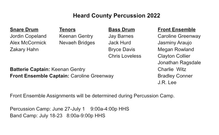 2022 Percussion Section 