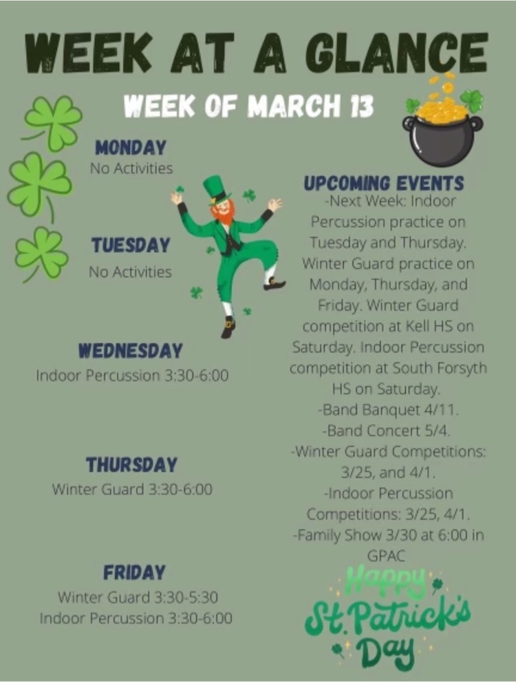 Week at a Glance 3/13